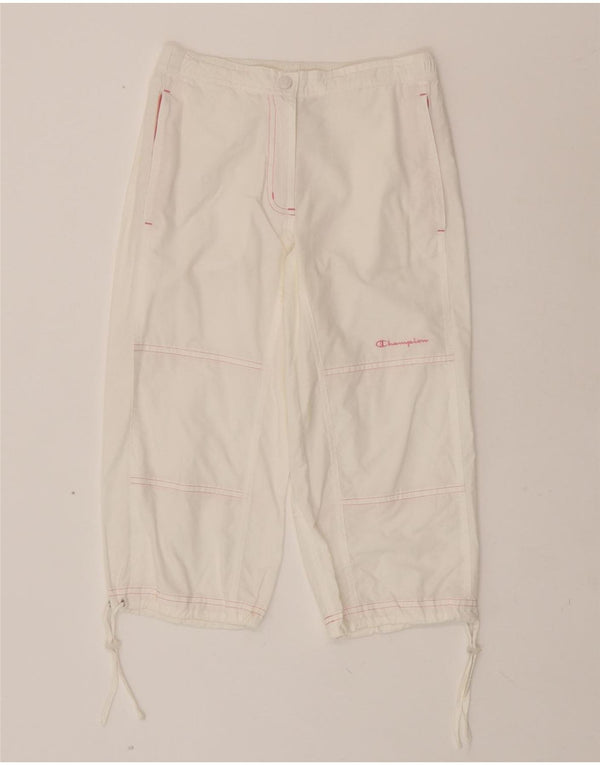 CHAMPION Girls Straight Capri Trousers 9-10 Years Medium W24 L17 White
