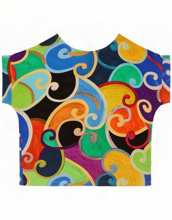 Vintage Womens Bluse Top UK 16 Large Multicolored Paisley Viscose