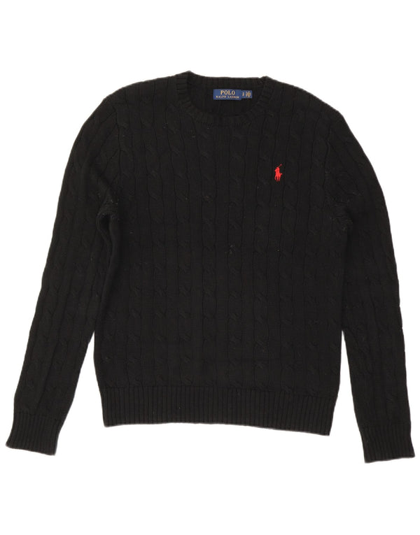 Polo Ralph Lauren Mens Crew Neck Jumper Sweater Small Black Cotton