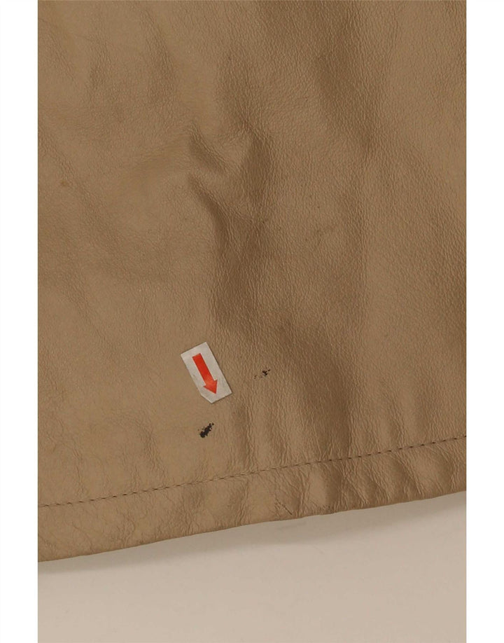 Palton din piele vintage pentru femei EU 50 3XL Bej Clasic