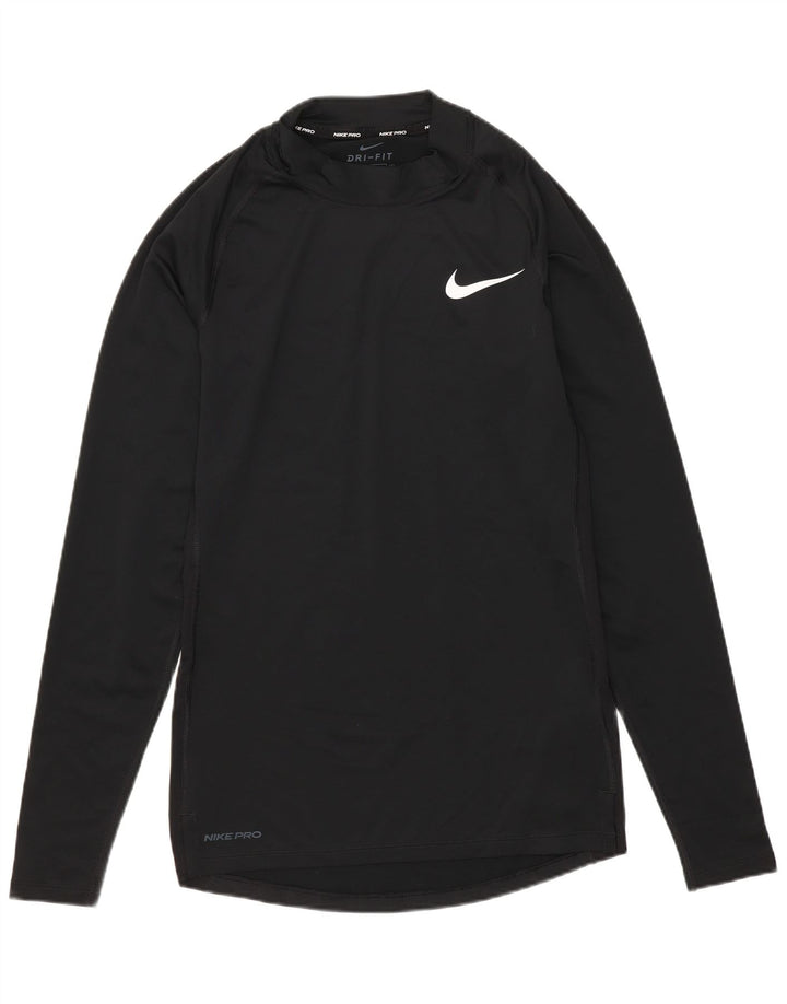 Nike pentru bărbați Tight Fit Top cu mânecă lungă, mic, negru, poliester