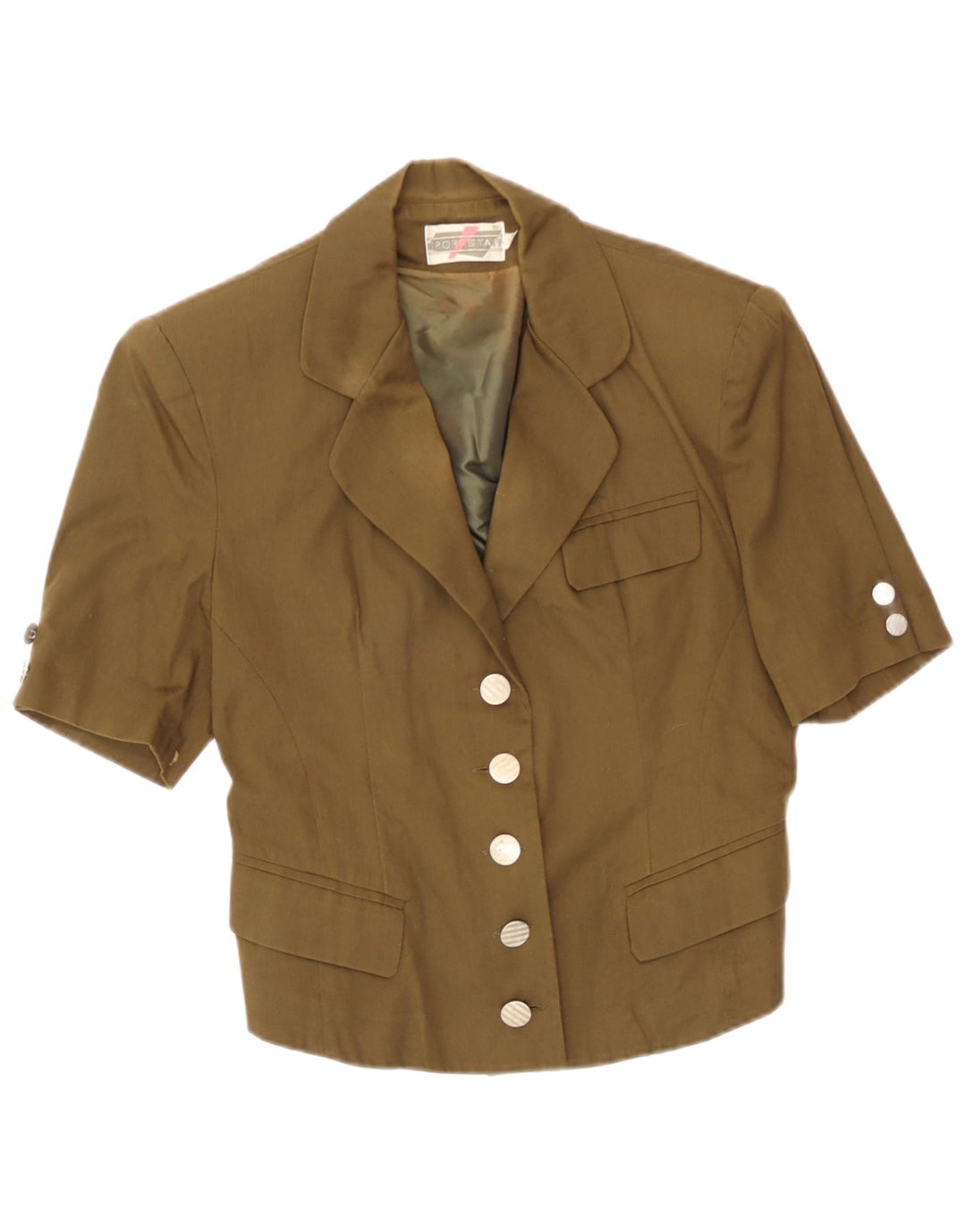 Jachetă pentru femei Sport Staff, cu mânecă scurtă, cu 5 nasturi, IT 42 Medium Khaki