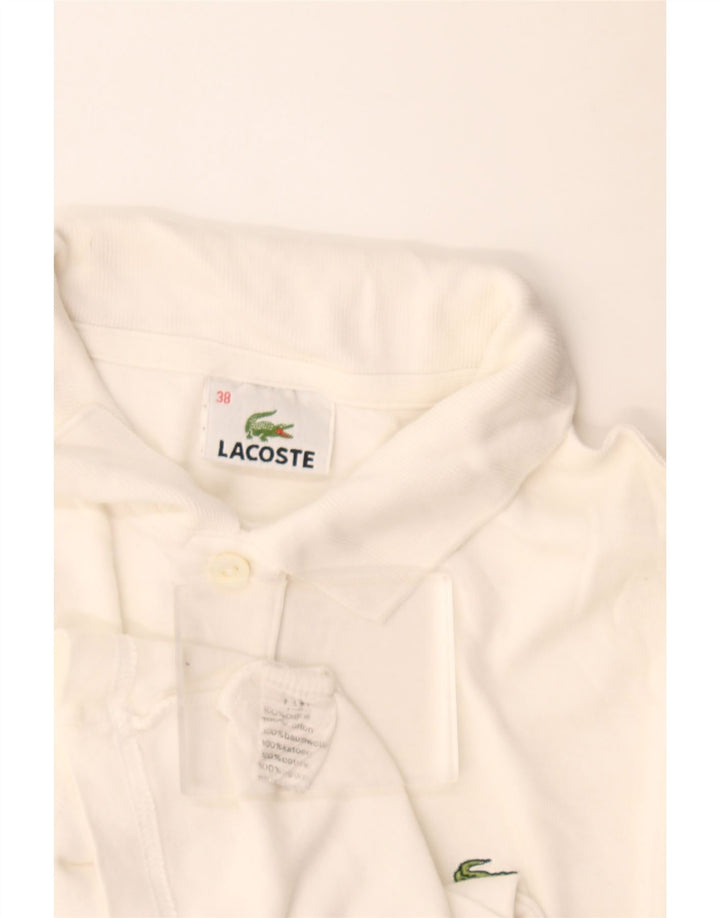 Tricou polo Lacoste pentru femei, mărimea 38, bumbac alb, mediu