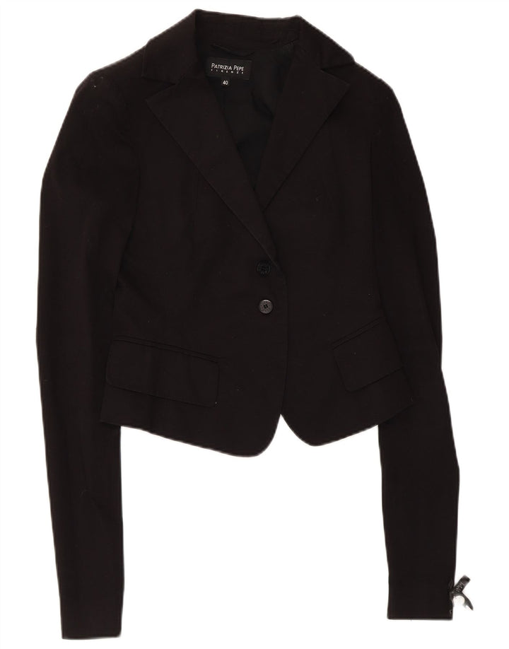 Patrizia Pepe Jachetă Blazer Crop 2 Nasturi Femei IT 40 Bumbac Negru Mic