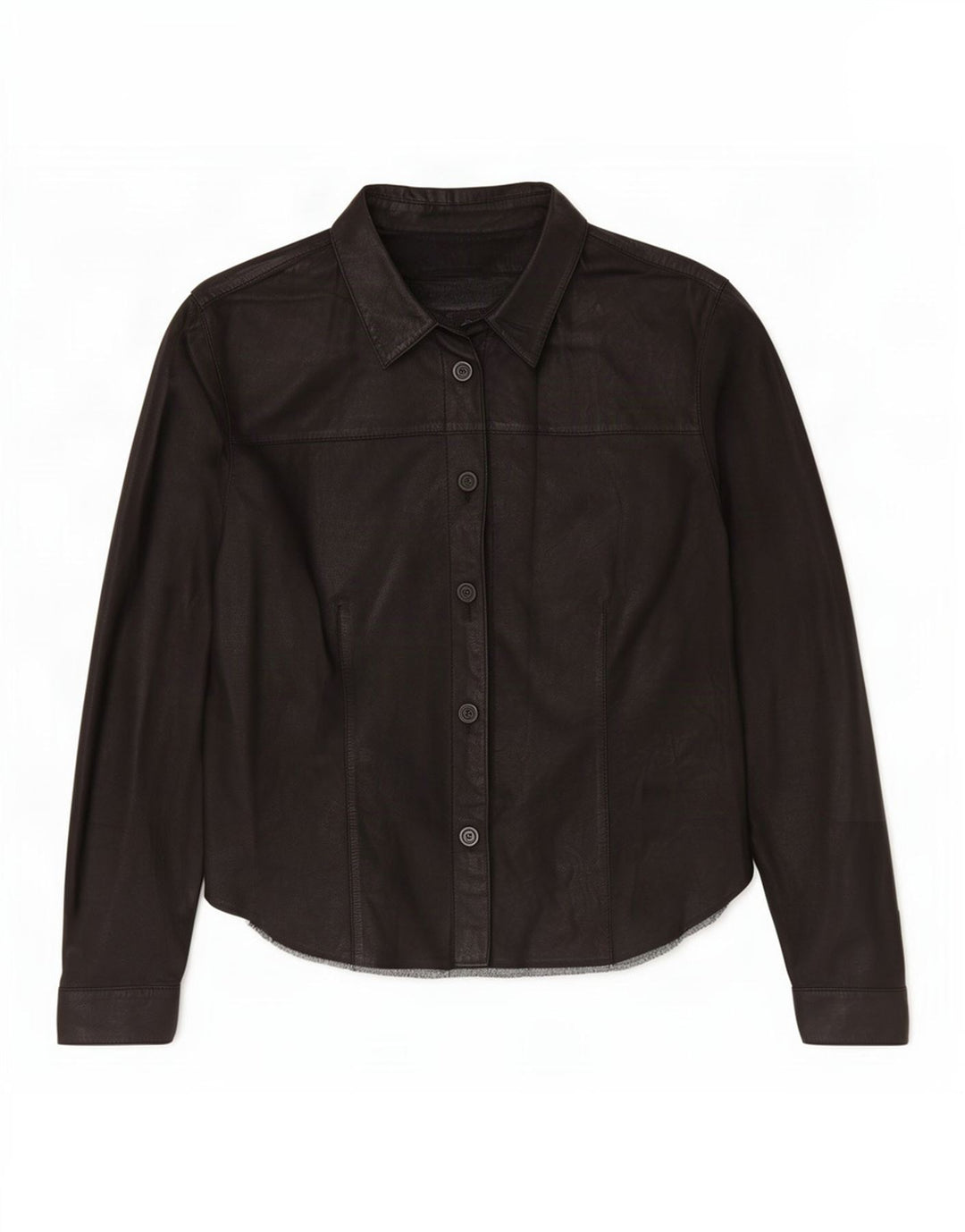 Cămașă din piele vintage pentru femei IT 50 XL neagră