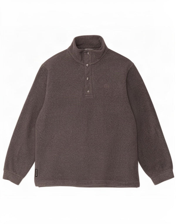 Pulover pentru bărbați Sergio Tacchini, cu gât cu nasturi, fleece, XL, gri