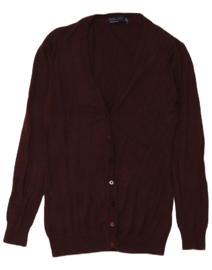 Pulover cardigan pentru femei Zara UK 12, viscoză maro medie