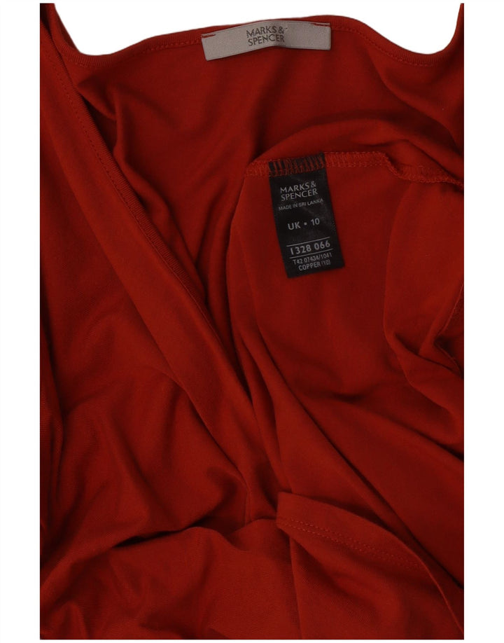 Rochie A-Line pentru femei Marks & Spencer cu mâneci 3/4 UK 10 Poliester roșu mic