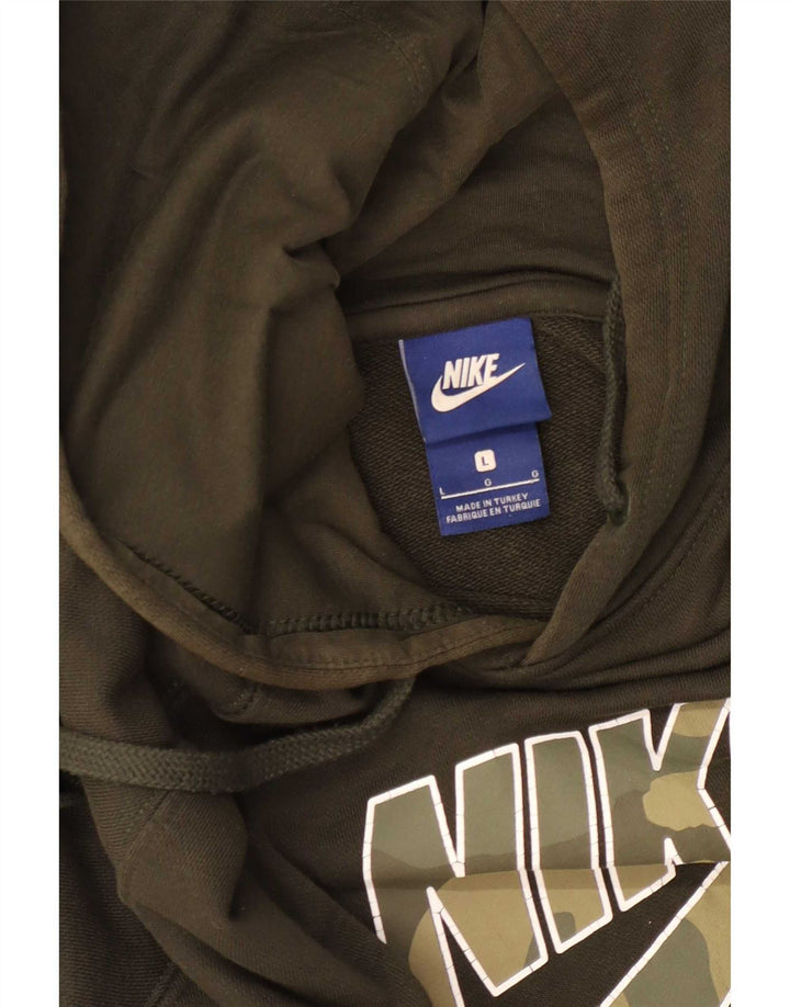 Pulover cu glugă grafic Nike pentru bărbați, mare, kaki