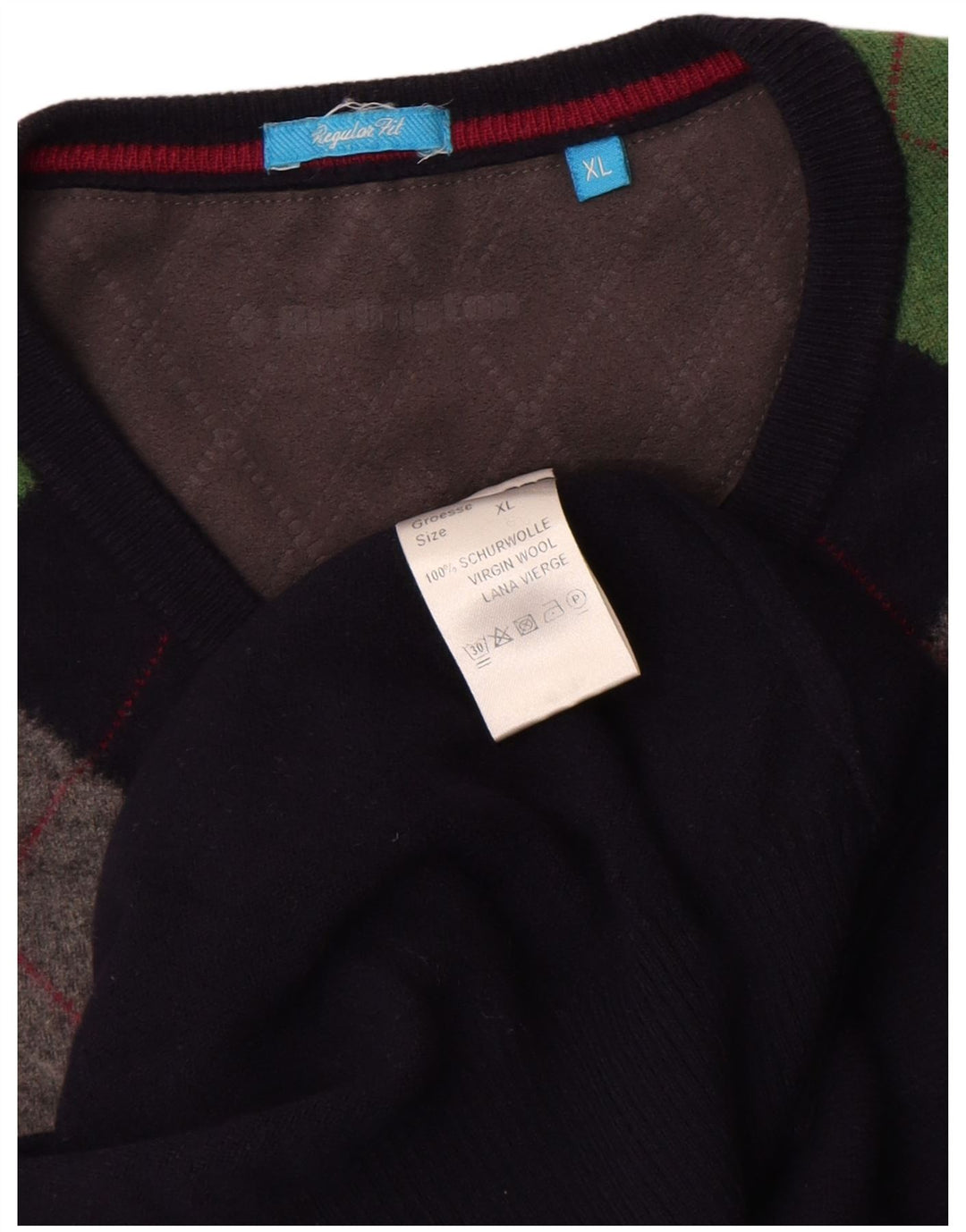 Burlington Pulover cu decolteu în V pentru bărbați XL bleumarin Argyle/Diamond