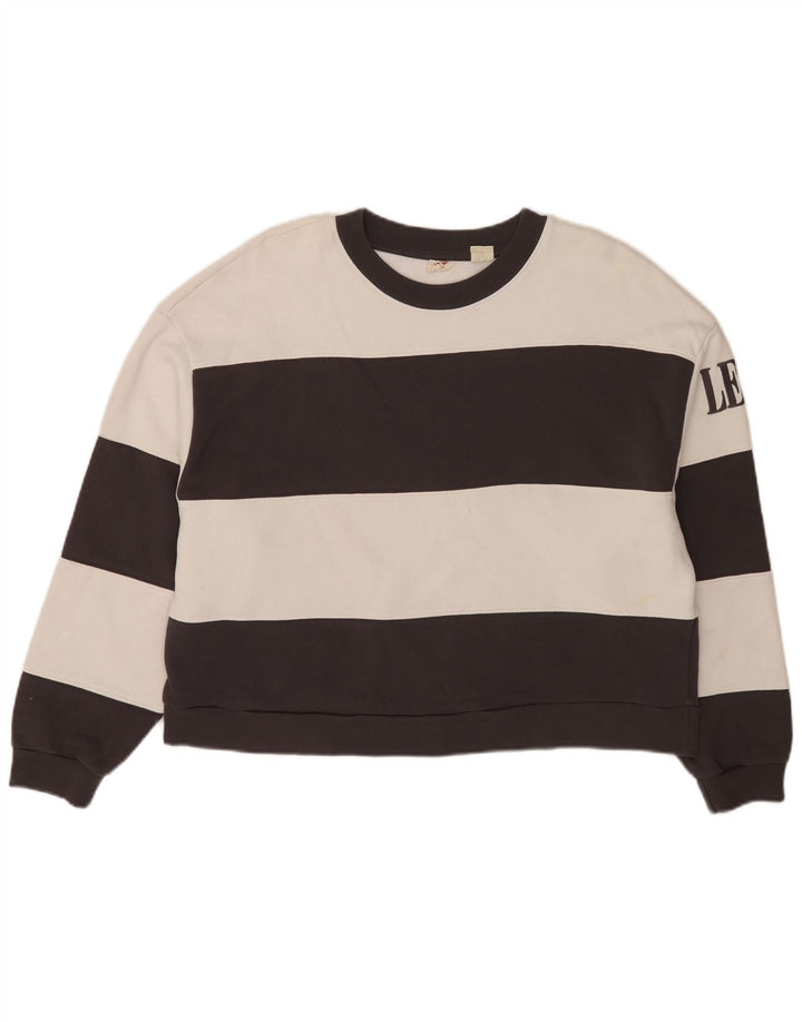 Pulover oversized Crop Levi's pentru femei UK 14 Medium Black Striped