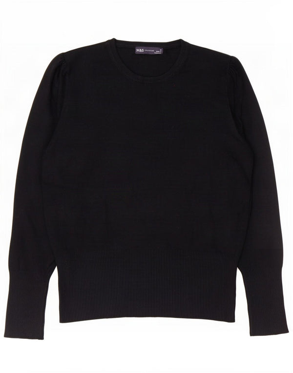 Pulover pentru femei Marks & Spencer cu decolteu triplu UK 12 Medium Negru