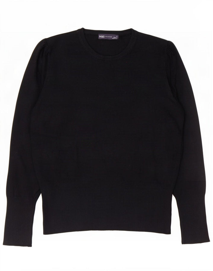Pulover pentru femei Marks & Spencer cu decolteu triplu UK 12 Medium Negru