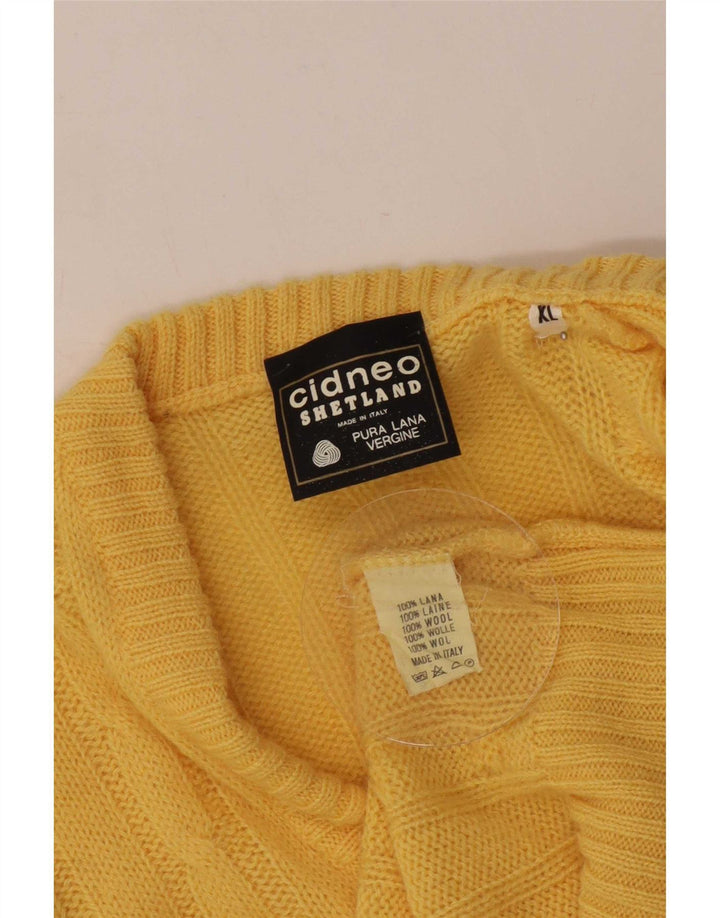 Vestă Shetland pentru bărbați, XL, lână galbenă