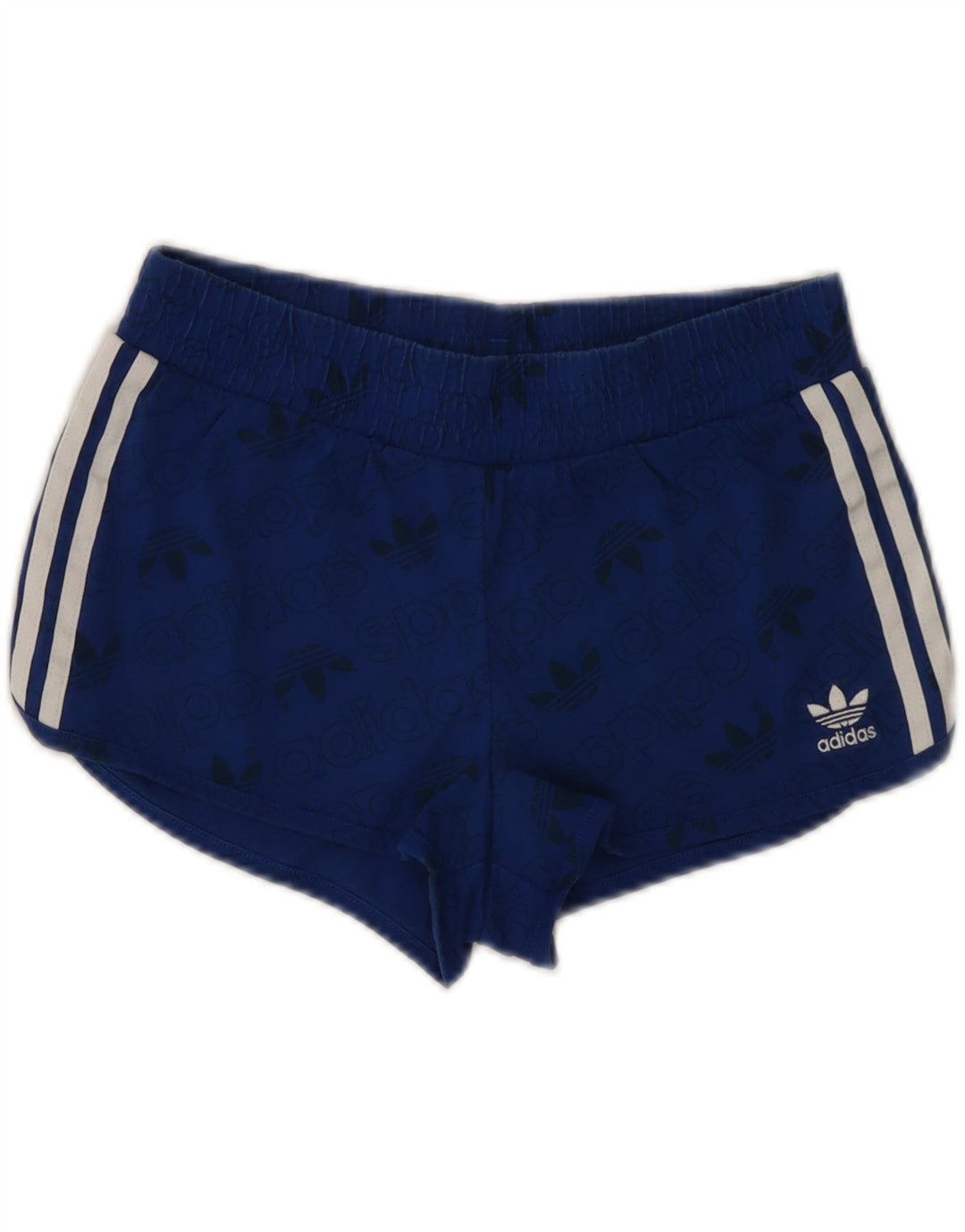 Pantaloni scurți sport grafic ADIDAS pentru femei UK 8 Small Blue