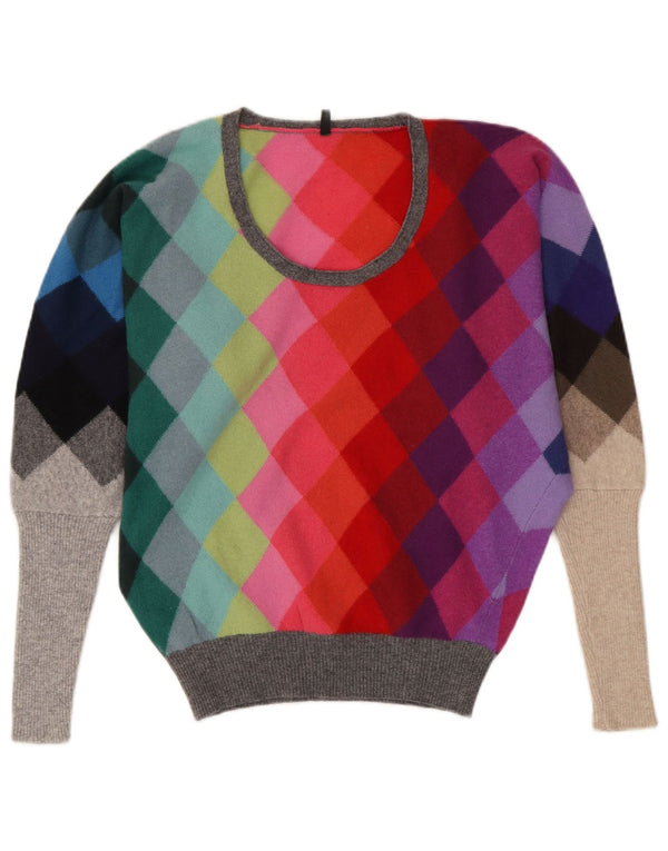 Pulover pentru femei Benetton cu gâtul barca UK 10 mic multicolor