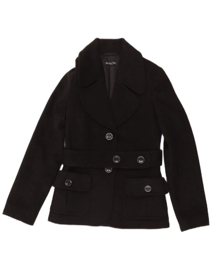 Jachetă Blazer Femei Massimo Dutti cu 2 nasturi EU 36 XS Lână neagră