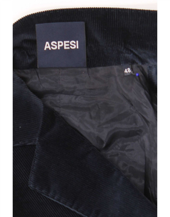 Aspesi Jachetă pentru femei din velur cu 2 nasturi IT 48 XL Bumbac bleumarin