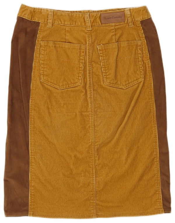 Fusta din velur pentru femei Henry s IT 42 Medium W29 Yellow Colorblock