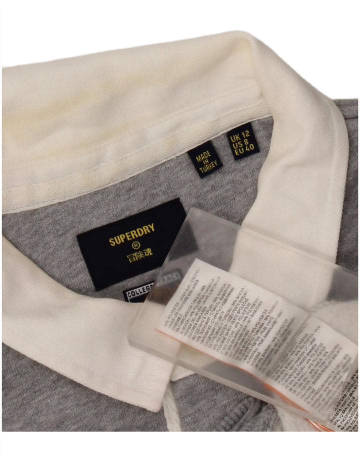 Pulover supradimensionat cu gât polo Superdry pentru femei UK 12, gri mediu