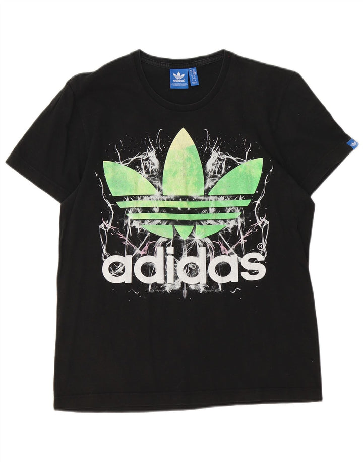 Tricou grafic Adidas pentru bărbați Top mediu negru bumbac
