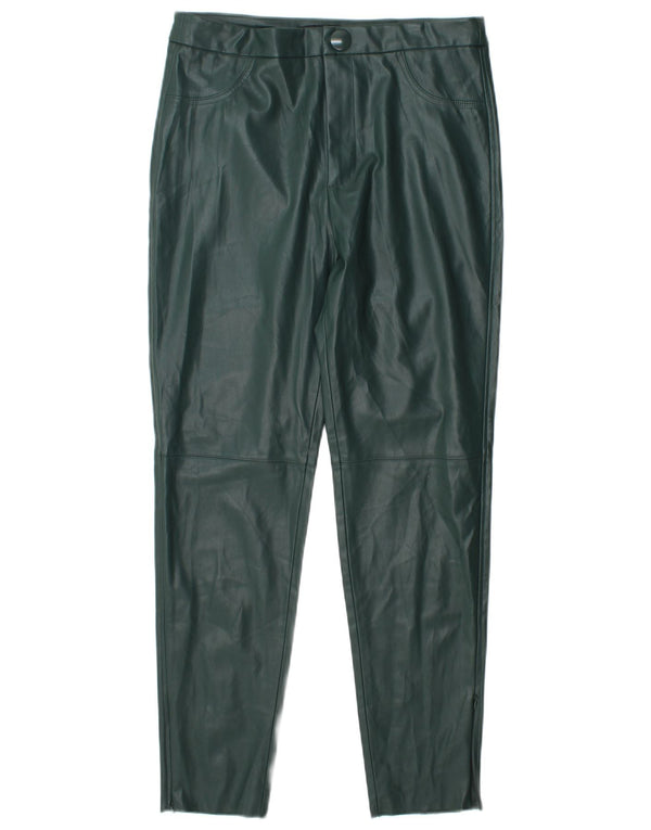 Pantaloni skinny din piele artificială pentru femei cu talie înaltă Zara L30 L28 verde