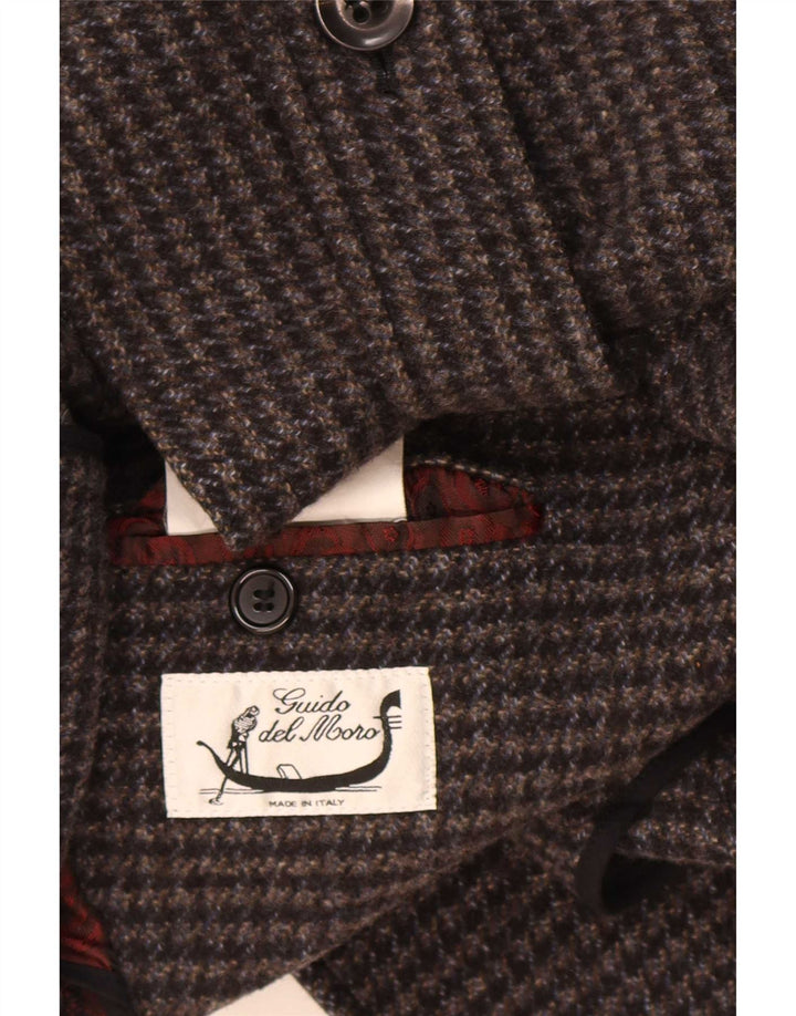 Palton Vintage Bărbați IT 54 XL Lână Gri Houndstooth