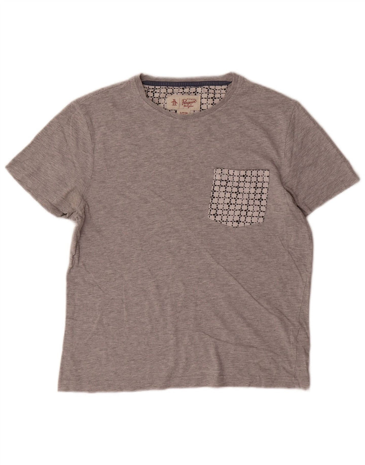 Tricou pentru bărbați Penguin Top mic, gri, bumbac