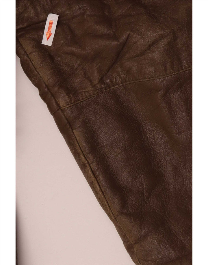 Jachetă de piele vintage pentru bărbați, cu ajustare clasică, UK 40, maro mare