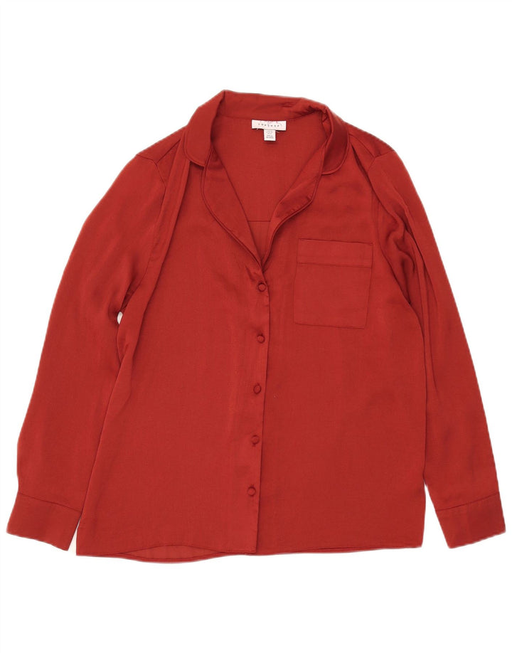 Bluză cămașă pentru femei Topshop UK 10 Poliester roșu mic