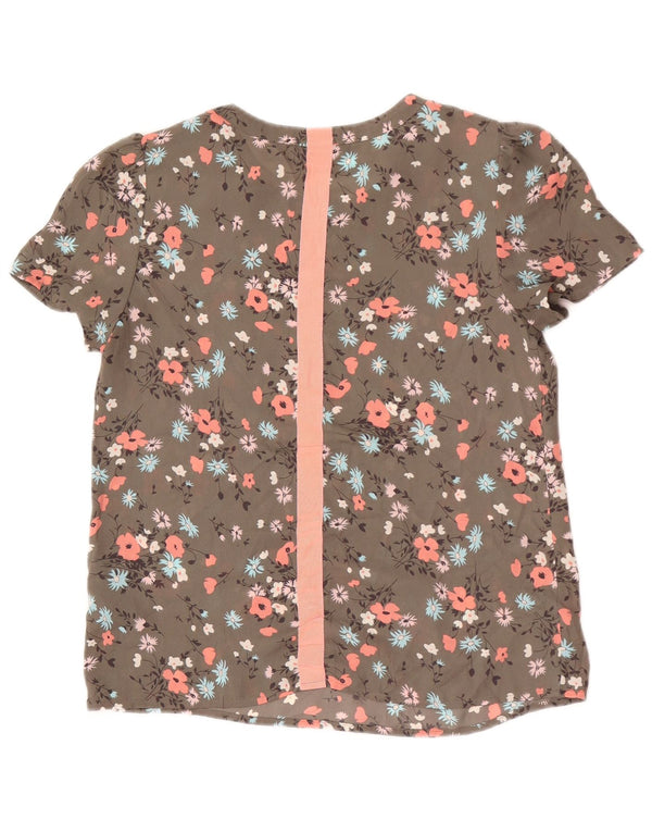 Bluză supradimensionată pentru femei Oasis Top UK 10 Small Kaki Floral Poliester