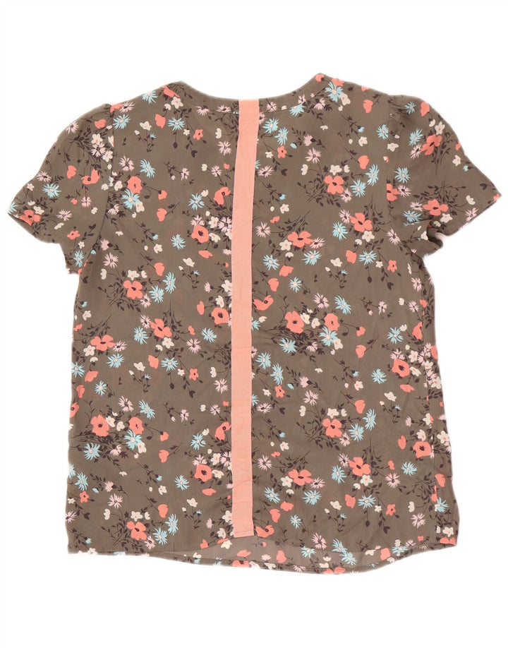 Bluză supradimensionată pentru femei Oasis Top UK 10 Small Kaki Floral Poliester