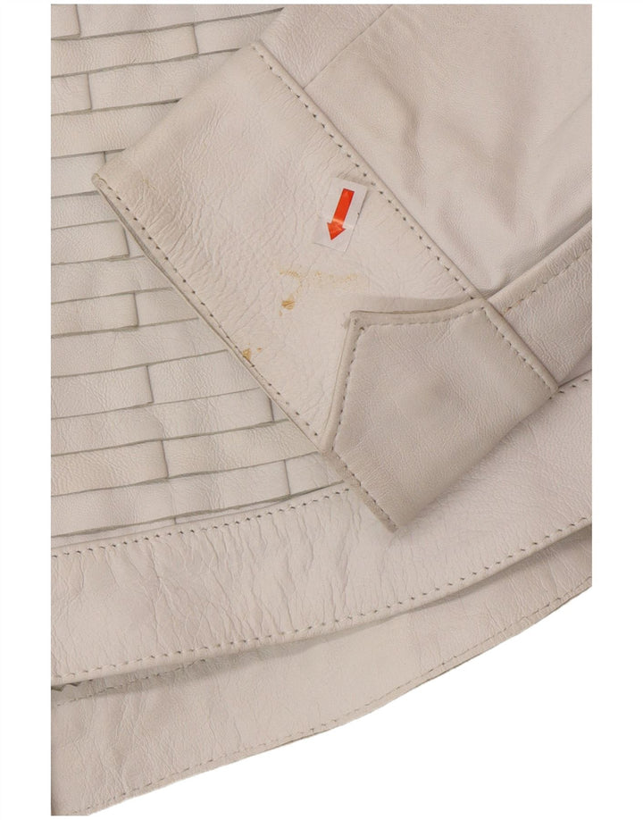 Jachetă Bomber din piele vintage pentru femei UK 16, mare, gri din piele