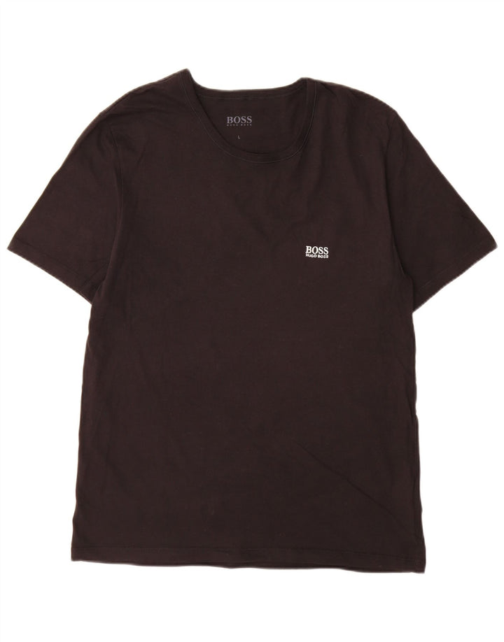 Tricou pentru bărbați Hugo Boss Top mare din bumbac negru