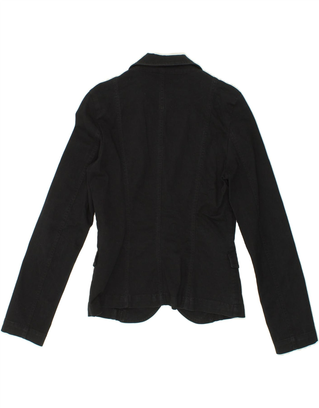 SISLEY Womens 3 Button Blazer Jacket IT 42 Medium Black Cotton Vintage Sisley and Second-Hand Sisley from Messina Hembry 