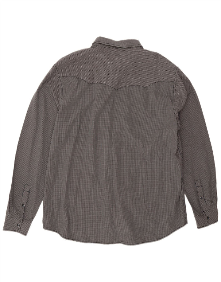 Cămașă Western Regular Fit 2XL pentru bărbați Wrangler, bumbac vichy, albastru