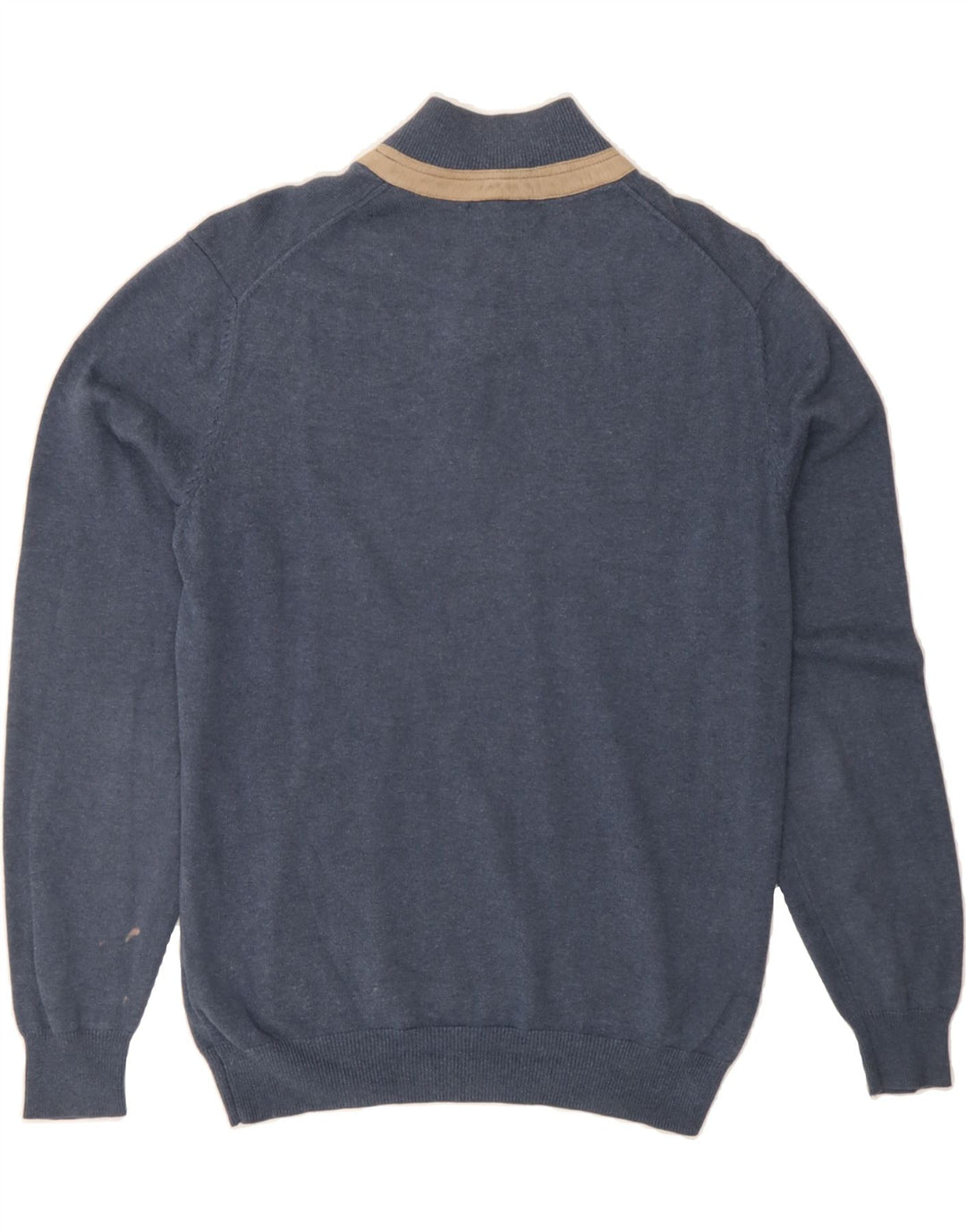 MASSIMO DUTTI Mens Button Neck Jumper Sweater Medium Navy Blue Vintage Massimo Dutti and Second-Hand Massimo Dutti from Messina Hembry 