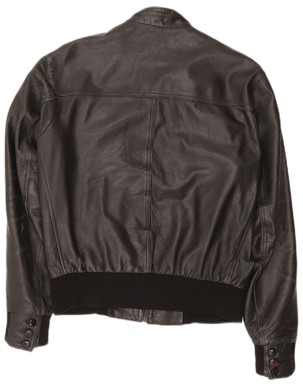 Jachetă din piele pentru bărbați Kikc UK 38 Medium Black