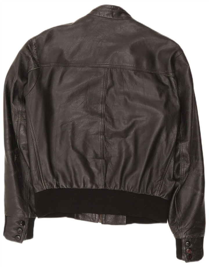 Jachetă din piele pentru bărbați Kikc UK 38 Medium Black