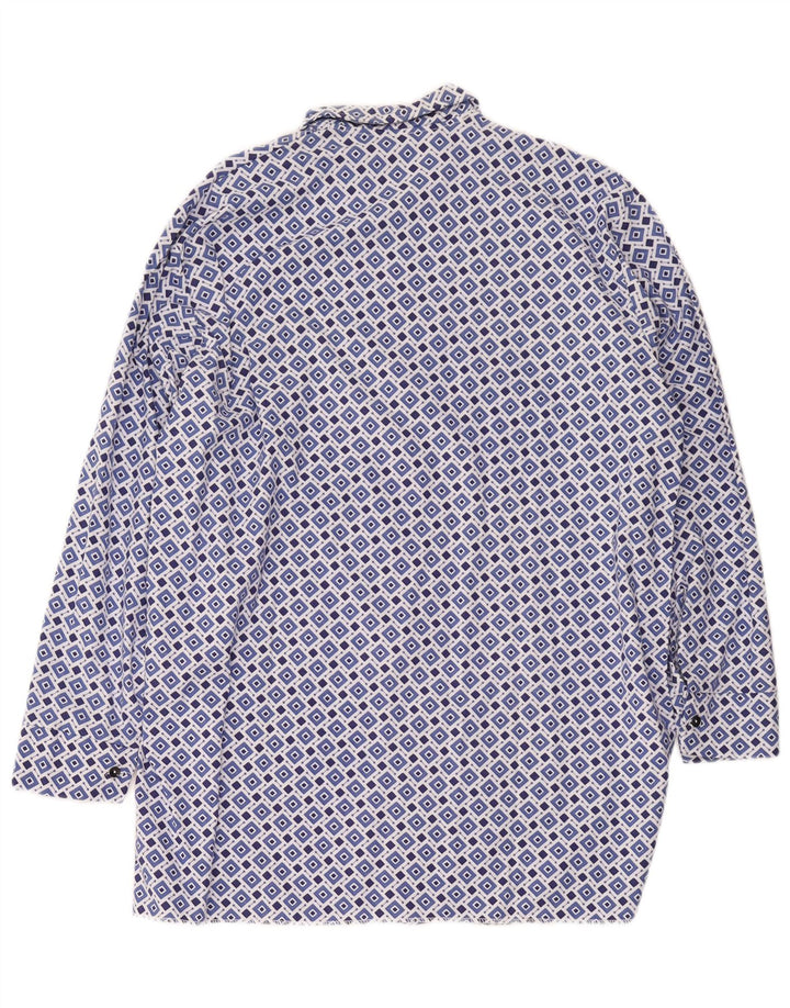 Cămașă Vintage pentru bărbați Mărimea 42 Mare Albastru Geometric