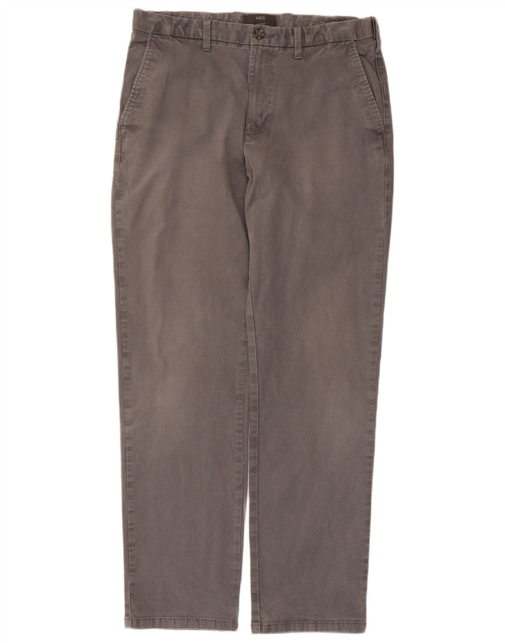 Pantaloni chino obișnuiți pentru bărbați Marks & Spencer L34 L31 bumbac gri