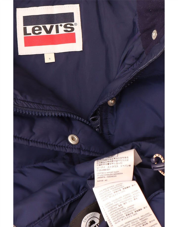Jachetă căptușită cu glugă supradimensionată pentru femei LEVI'S UK 10 Mic bleumarin