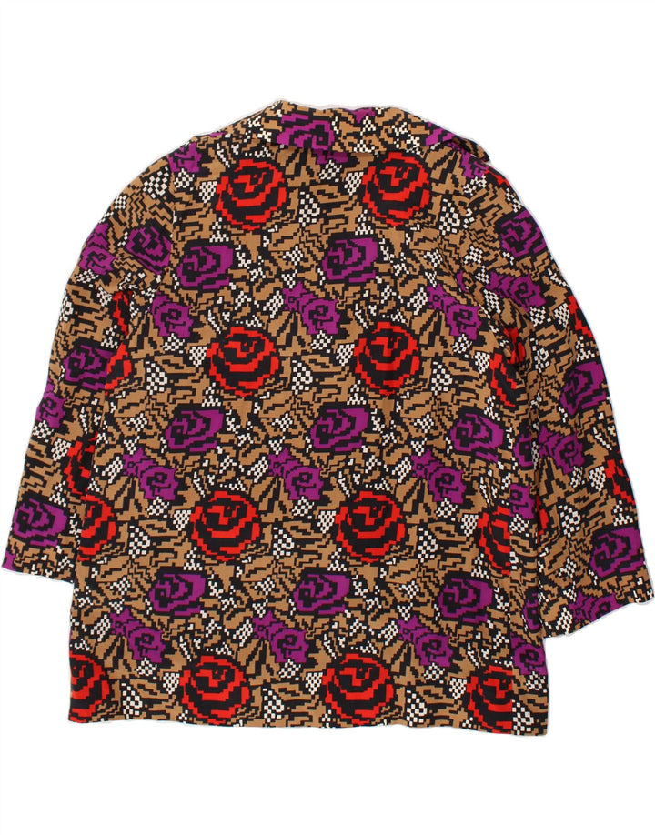 VINTAGE Womens 3 Button Blazer Jacket UK 18 XL Multicoloured Floral Vintage Vintage and Second-Hand Vintage from Messina Hembry 