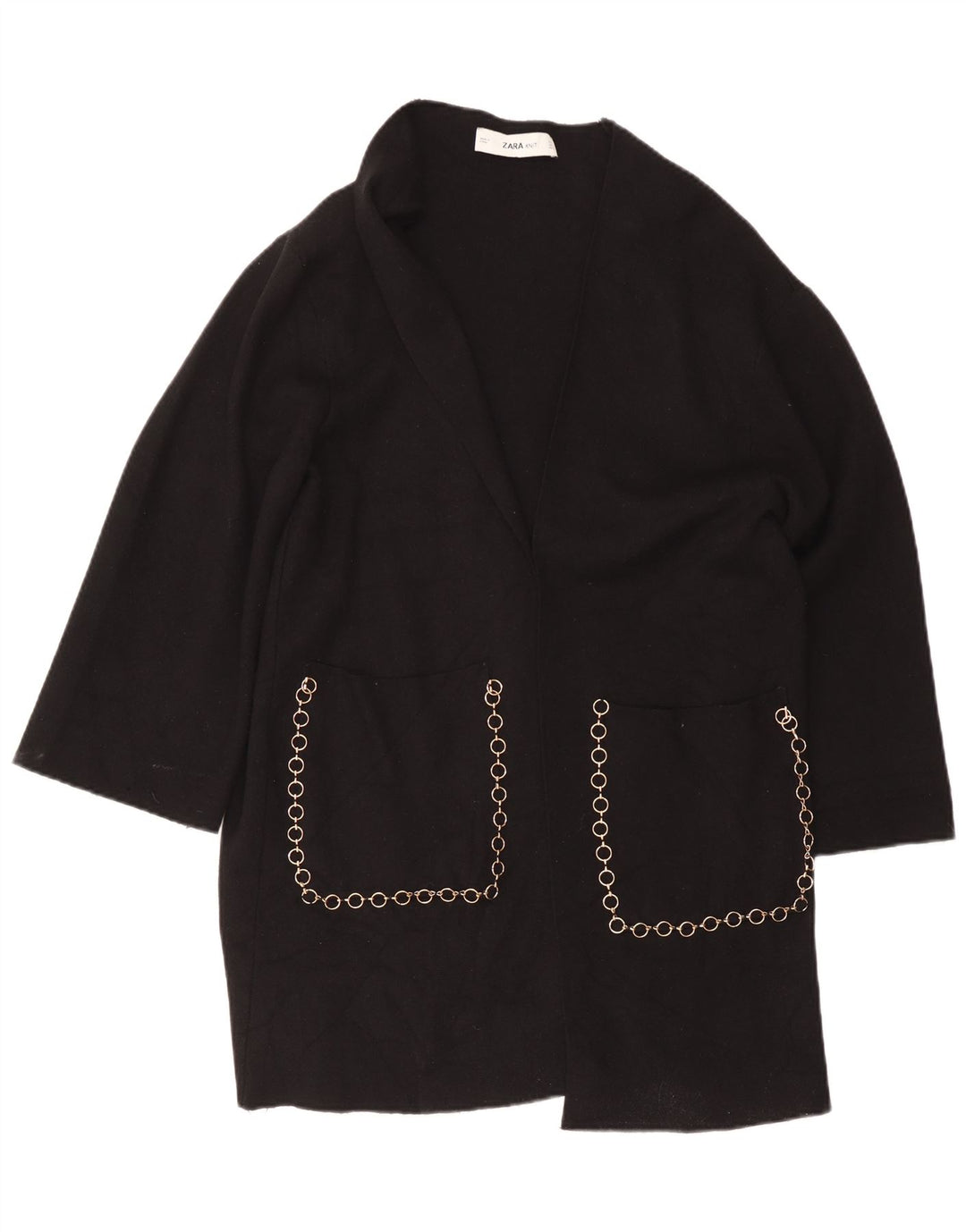 Pulover cardigan deschis pentru femeie Zara UK 16 mare negru