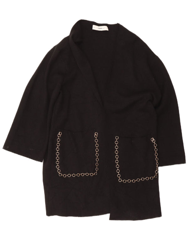 Pulover cardigan deschis pentru femeie Zara UK 16 mare negru