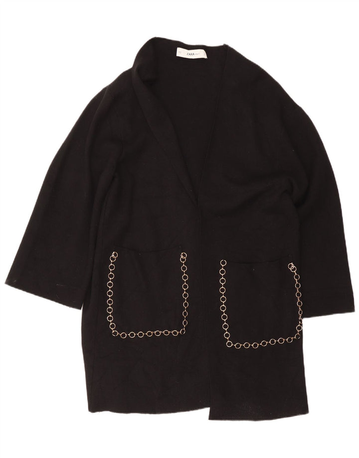 Pulover cardigan deschis pentru femeie Zara UK 16 mare negru