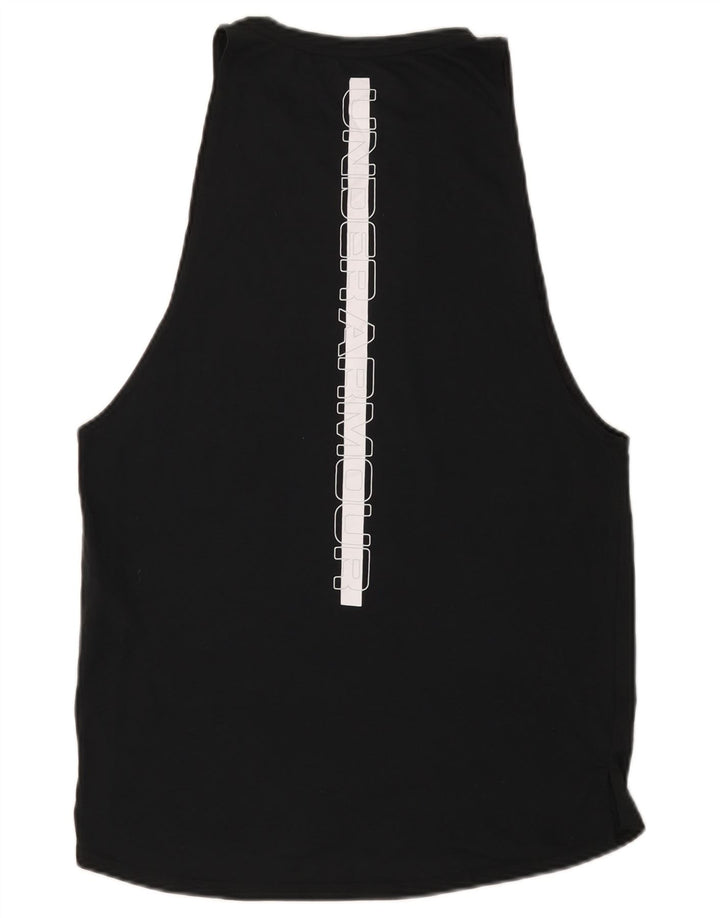 Top cu vestă grafică pentru bărbați Under Armour, poliester mediu negru