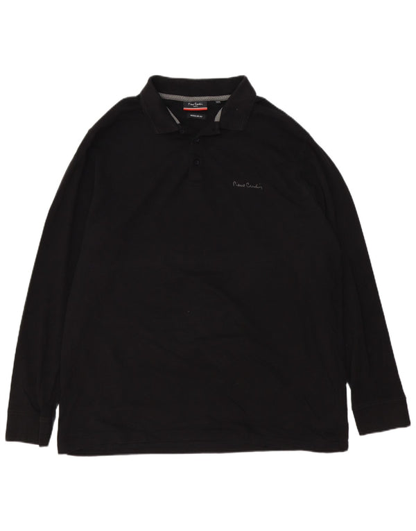 PIERRE CARDIN Cămașă polo cu mânecă lungă pentru bărbați, 2XL, negru