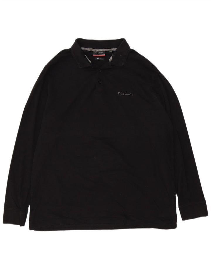 PIERRE CARDIN Cămașă polo cu mânecă lungă pentru bărbați, 2XL, negru