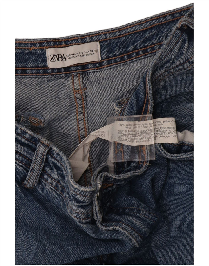 Blugi drepti cargo pentru femei Zara EU 40 Medium W30 L31 Blue Bumbac